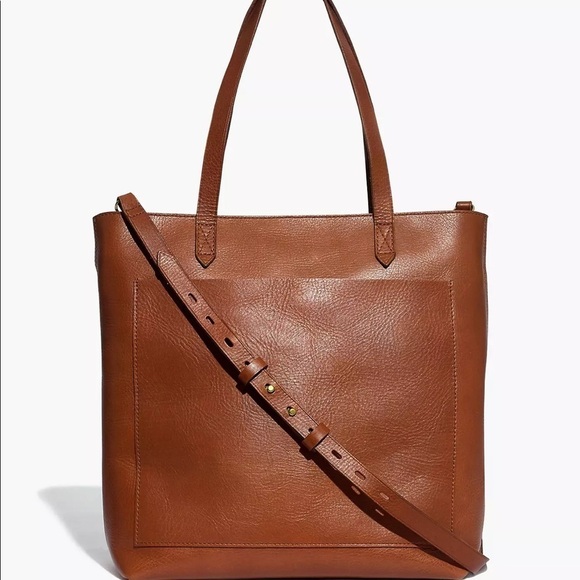 NWT Madewell Brown Leather Tote Bag - Picture 1 of 5
